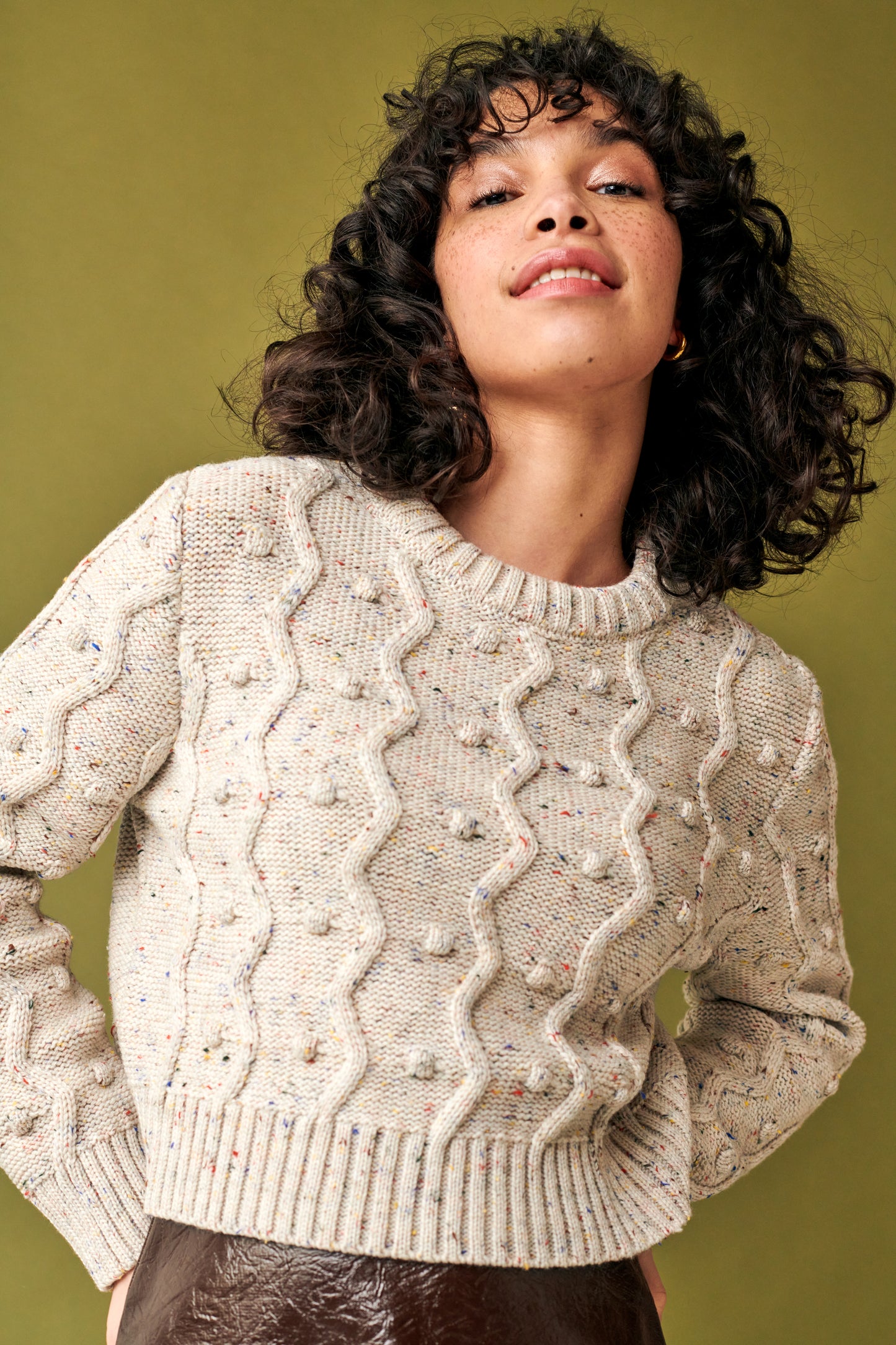 Bubble Sweater in Natural Speckle