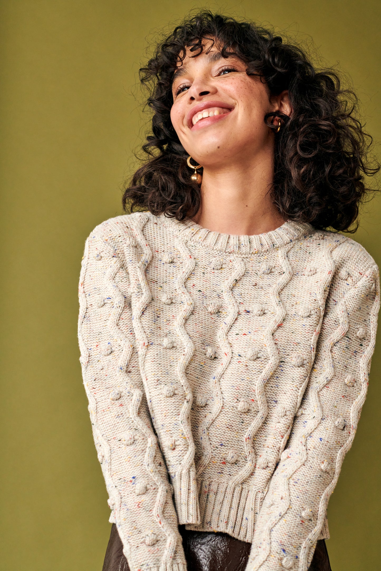 Bubble Sweater in Natural Speckle