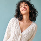 Cable Cardigan in Ivory GiGi + Ophelia & Indigo