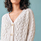 Cable Cardigan in Ivory GiGi + Ophelia & Indigo
