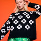 Flower Power Sweater in Black & Ivory