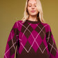 Annie Argyle Sweater in Brown Magenta