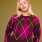 Annie Argyle Sweater in Brown Magenta