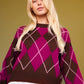 Annie Argyle Sweater in Brown Magenta