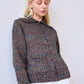 Goldie Zip Cardigan in Black Multi Lurex