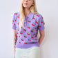 Cherry Polo Top, Violet