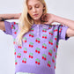 Cherry Polo Top, Violet