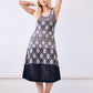 Lila Flower Check Dress, Navy and Ivory