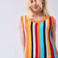 Naia Stripe Fringe Tanktop, Multicolor