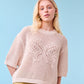 Butterfly Cotton Knit T-shirt in Natural