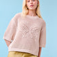 Butterfly Cotton Knit T-shirt in Natural