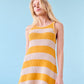 Mesh Cotton Tank Dress in Yellow and Natural