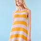 Mesh Cotton Tank Dress in Yellow and Natural