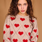 Love Sweater in Beige & Red