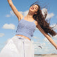 Butterfly Cotton Knit Tank Top in Blue