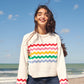 Wavy Stripe Cotton Sweater in Multicolor