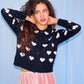 Love Polo Cardigan in Black & Ivory