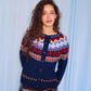 Hilda Faire Isle Cardigan in Navy Multi