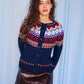 Hilda Faire Isle Cardigan in Navy Multi