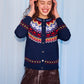 Hilda Faire Isle Cardigan in Navy Multi