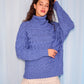 Cable Sweater in Blue Marl