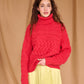 Cable Sweater in Red Marl