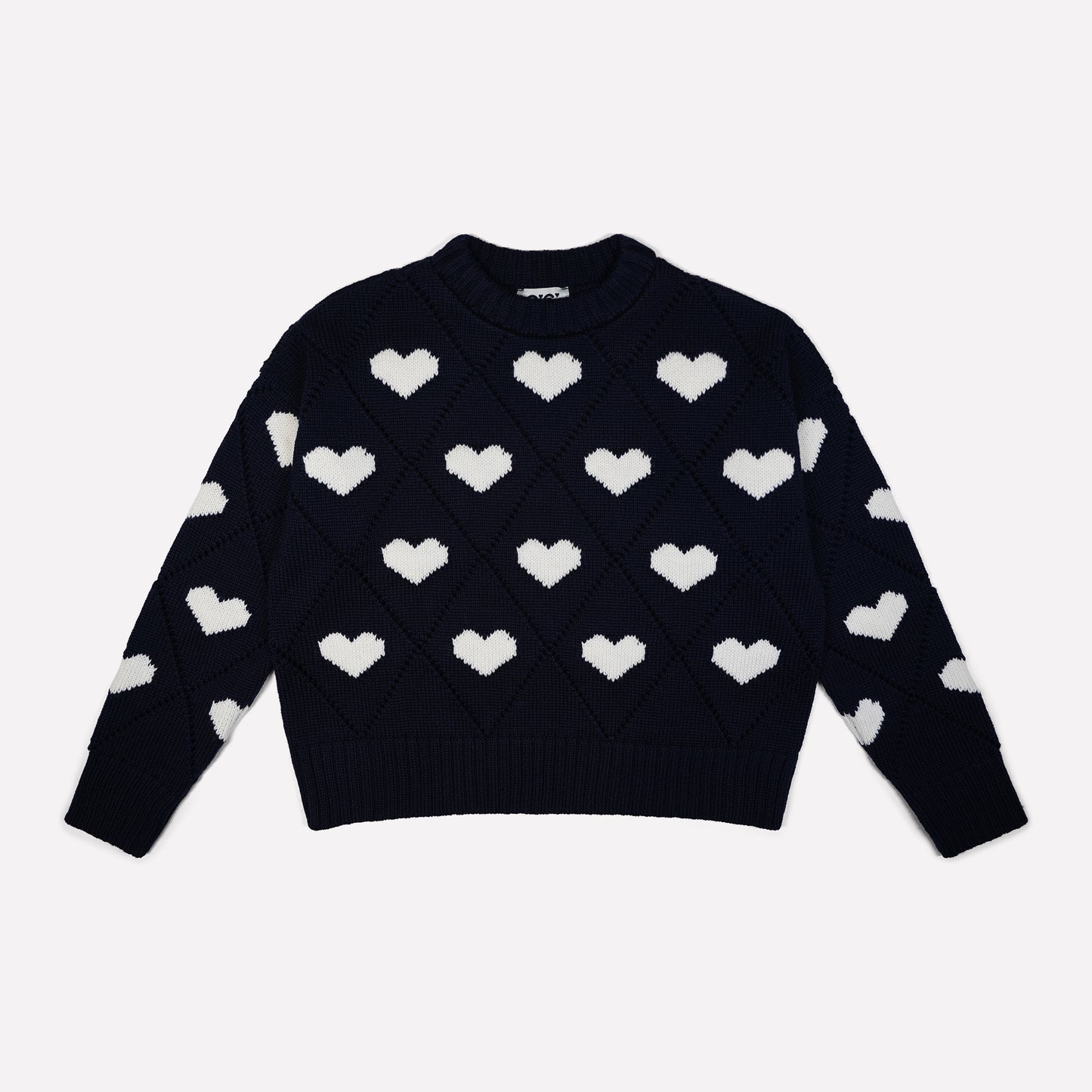 Love Sweater in Navy & Ivory