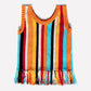 Naia Stripe Fringe Tanktop, Multicolor