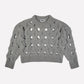 Open Cable Sweater in Grey