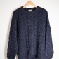 Oversized Cable Sweater in Navy Speckle