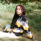 Basket-Weave Sweater in Yellow Multi