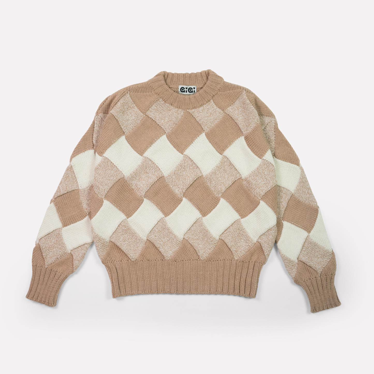 Basket-Weave Sweater in Oatmeal