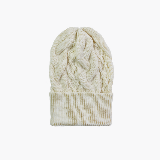 Cable Hat in Ivory