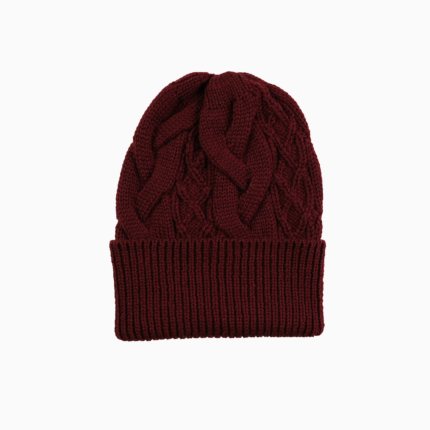Cable Hat in Burgundy
