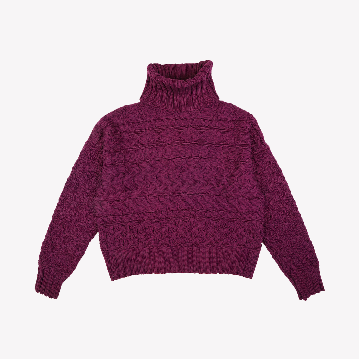Cable Sweater in Burgundy