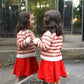 Mismatch Cardigan Mini in Multi Orange
