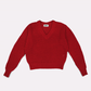 Mesh Cotton Sweater in Red