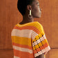 Flower Cotton T-shirt in Orange Multi