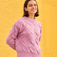 Basket-Weave Sweater in Lavender