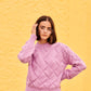 Basket-Weave Sweater in Lavender