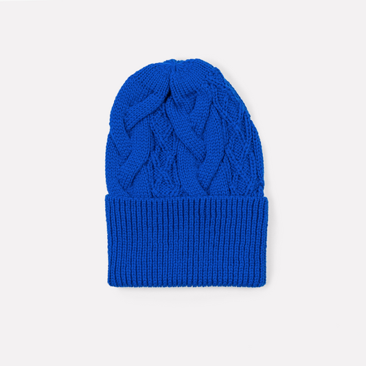 Cable Hat in Cobalt Blue