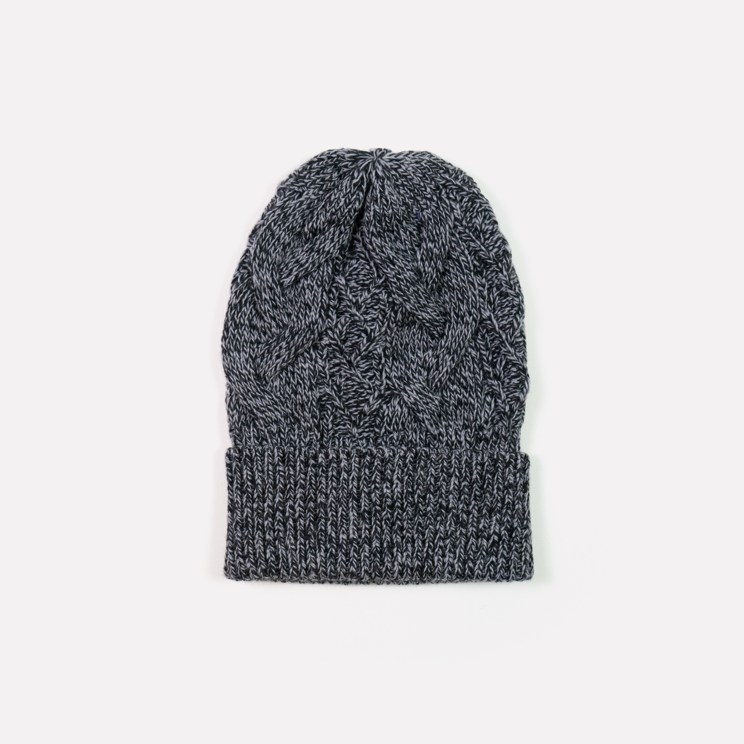 Cable Hat in Black Marl