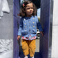Daisy Cotton Cardigan Mini in Blue